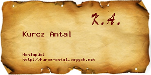 Kurcz Antal névjegykártya